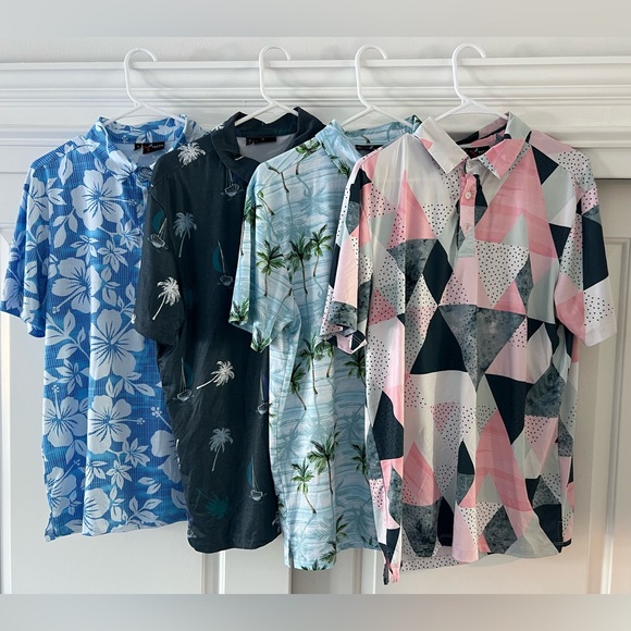 Men's Golf Polo Set - 4 Shirts - Medium - Picture 1 of 4